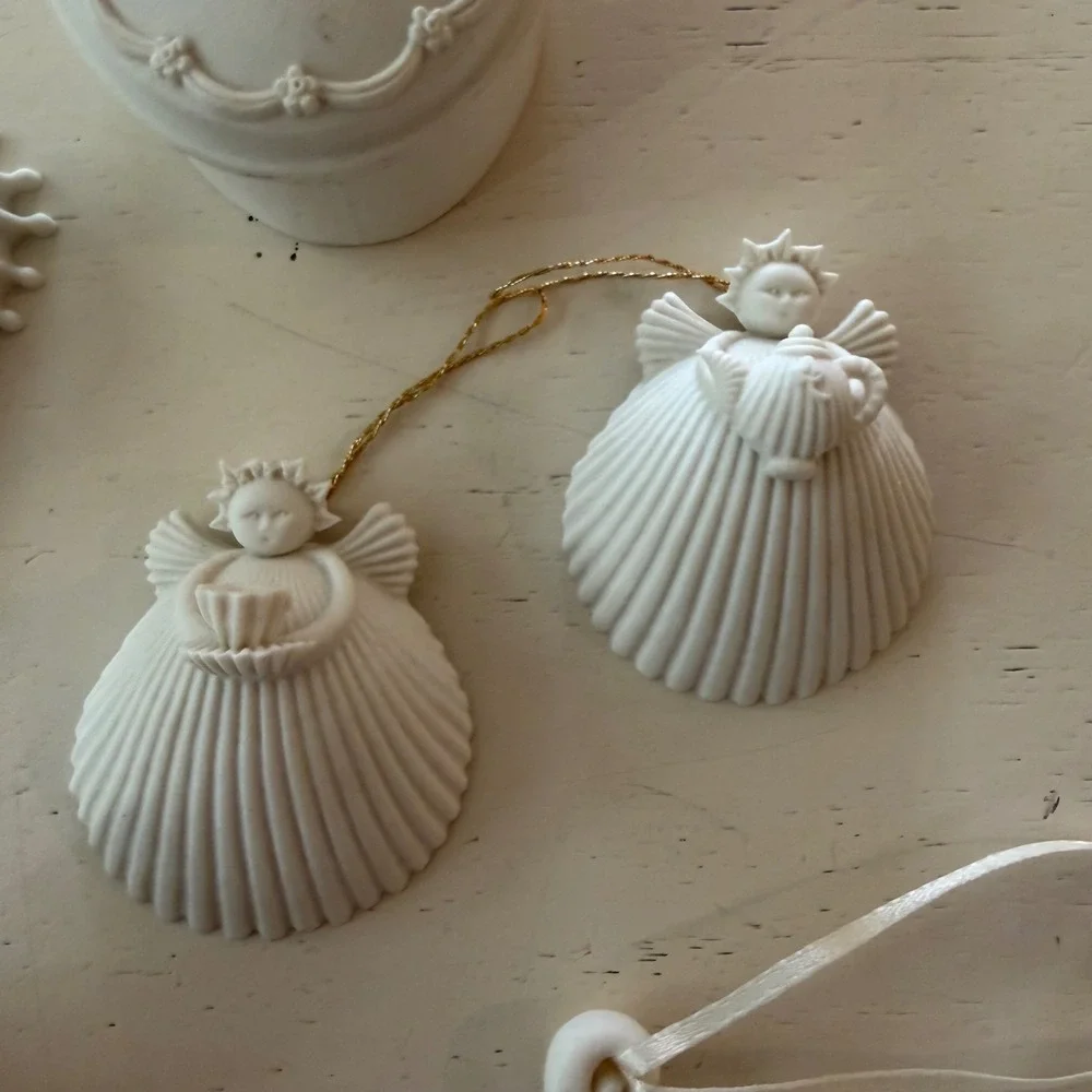 MARGARET FURLONG Angel Ornaments Seashells Porcelain Broken Christmas